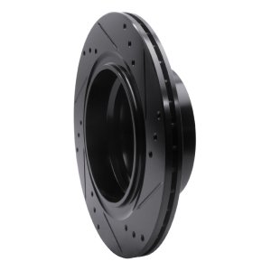 BMW Z4 Brake Rotor (1) - Rear Left - R1 Concepts - Drilled & Slotted - Black - `03-`08